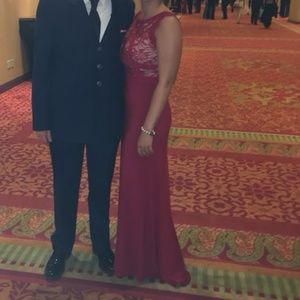 Red/Nude Formal Dress